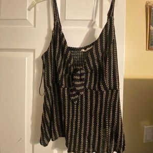 Black patterned tank XXL brand Mi Ami from Francesca’s Collection